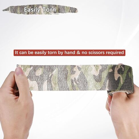 2 Rolls Camouflage Tape, Self Adhesive Wrap for Outdoor Climbing in Kuwait