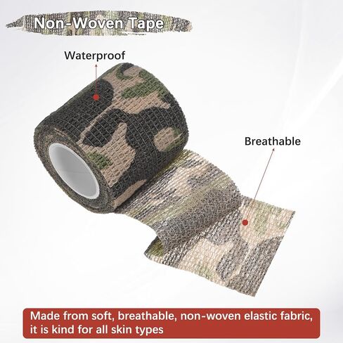 2 Rolls Camouflage Tape, Self Adhesive Wrap for Outdoor Climbing in Kuwait