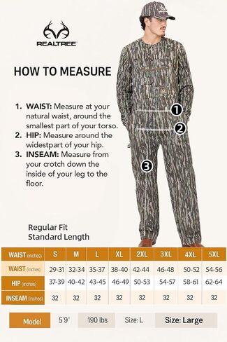 realtree Men Men's Camo Hunting Cotton Bib saps ، وزرة مسيرة مموهة غير معزولة طوال الموسم للأنشطة الخارجية in Saudi Arabia