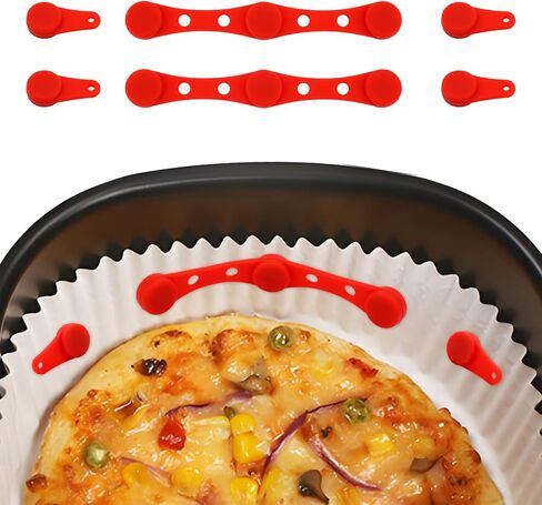 6pcs مغناطيس مقلاة الهواء لورق شهادة جامعية ، إكسسوارات مغناطيسية من السيليكون المقاومة للسيليكون مقاومة للإيقاع لقفل السلة الآمنة بأمان (أحمر) (أحمر) in Kuwait