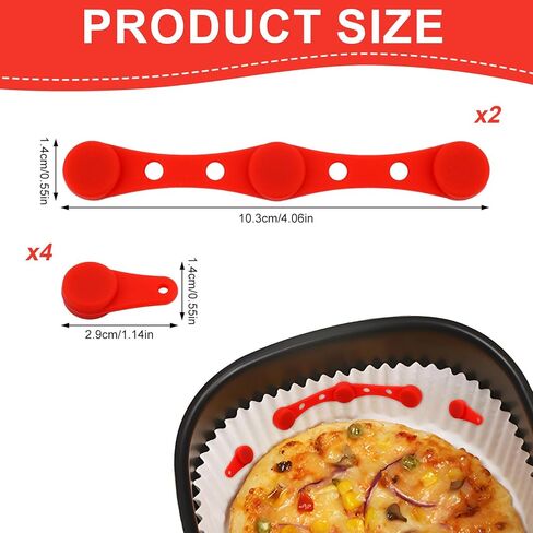 6pcs مغناطيس مقلاة الهواء لورق شهادة جامعية ، إكسسوارات مغناطيسية من السيليكون المقاومة للسيليكون مقاومة للإيقاع لقفل السلة الآمنة بأمان (أحمر) (أحمر) in Kuwait