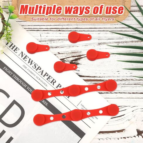 6pcs مغناطيس مقلاة الهواء لورق شهادة جامعية ، إكسسوارات مغناطيسية من السيليكون المقاومة للسيليكون مقاومة للإيقاع لقفل السلة الآمنة بأمان (أحمر) (أحمر) in Kuwait