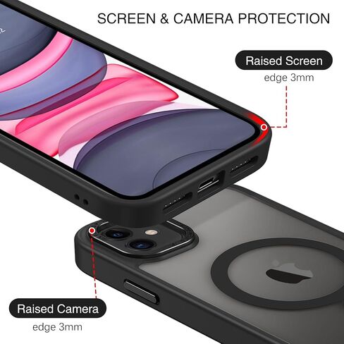 BENTOBEN for iPhone 11 Phone Case, Phone case for iPhone 11 Magnetic Case [Compatible with Mag Safe] Translucent Matte Slim Shockproof Anti-Fingerprint Protective Cover for iPhone 11 6.1’’ Black in Saudi Arabia