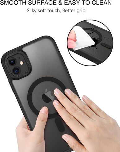 BENTOBEN for iPhone 11 Phone Case, Phone case for iPhone 11 Magnetic Case [Compatible with Mag Safe] Translucent Matte Slim Shockproof Anti-Fingerprint Protective Cover for iPhone 11 6.1’’ Black in Saudi Arabia