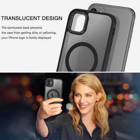 BENTOBEN for iPhone 11 Phone Case, Phone case for iPhone 11 Magnetic Case [Compatible with Mag Safe] Translucent Matte Slim Shockproof Anti-Fingerprint Protective Cover for iPhone 11 6.1’’ Black in Saudi Arabia