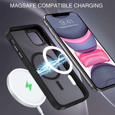 BENTOBEN for iPhone 11 Phone Case, Phone case for iPhone 11 Magnetic Case [Compatible with Mag Safe] Translucent Matte Slim Shockproof Anti-Fingerprint Protective Cover for iPhone 11 6.1’’ Black in Saudi Arabia