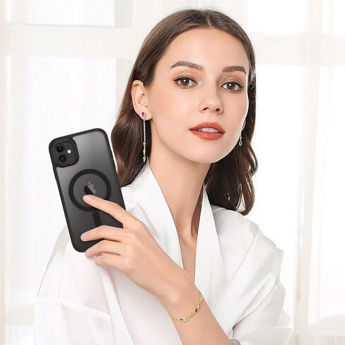 BENTOBEN for iPhone 11 Phone Case, Phone case for iPhone 11 Magnetic Case [Compatible with Mag Safe] Translucent Matte Slim Shockproof Anti-Fingerprint Protective Cover for iPhone 11 6.1’’ Black in Saudi Arabia