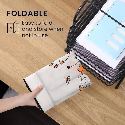 kwmobile Computer Monitor Cover Compatible with 20-22" Monitor - Bees and Flowers Black/Orange/White in Saudi Arabia