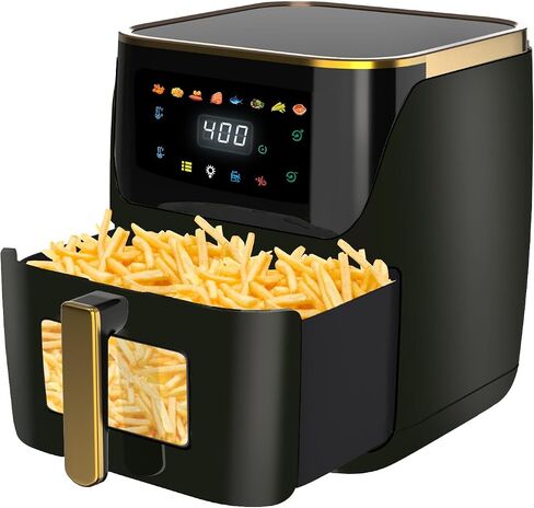 Air Fryer, 8.5Qt Large Family Size, 8-in-1 Function Digital Touch Screen, Easy Viewing Windows, 1750W Fast Air Frying up to 400℉, Auto Shut Off, Nonstick and Dishwasher-Safe Basket in Saudi Arabia