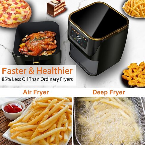 Air Fryer, 8.5Qt Large Family Size, 8-in-1 Function Digital Touch Screen, Easy Viewing Windows, 1750W Fast Air Frying up to 400℉, Auto Shut Off, Nonstick and Dishwasher-Safe Basket in Saudi Arabia