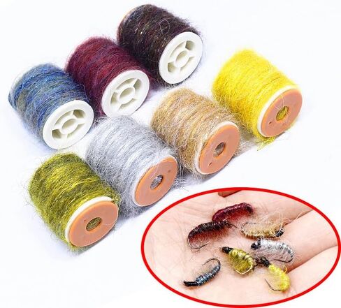 Pack of 5 Fishing Fly Tying Material Dirty Bug Yarn Mottled Dubbing Rope Line for Tying Shrimps Nymphs Caddis Flies in Saudi Arabia