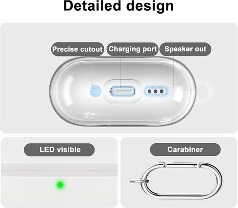RFUNGUANGO for AirPods 4 Protective Case, Soft TPU Airpods 4th Generation Protective Case, Transparent with Cleaning Kit, with Keychain, for Apple AirPods 4 Gen, Unisex -White in Kuwait