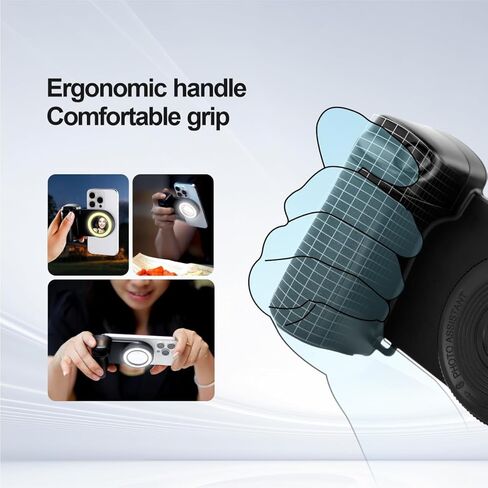 مقبض قبضة كاميرا حلقة خفيفة من طراز Selfie Magnie مع التحكم اللاسلكي Bluetooth التحكم عن بُعد محمول مصباح LED قابلاً لإعادة الشحن لتصوير فيديو هاتف Magsafe Samsung الذكي in Saudi Arabia