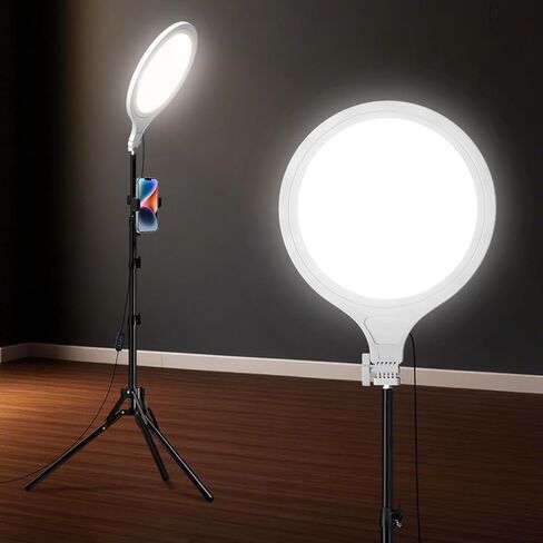 Ring Light Tripod for iPhone, 10" Circle LED Ring Light with Stand for Photography Video Recording, 3 Color Modes, Adjustable Height for Live Streaming, Content Creation, TikTok, YouTube in Kuwait