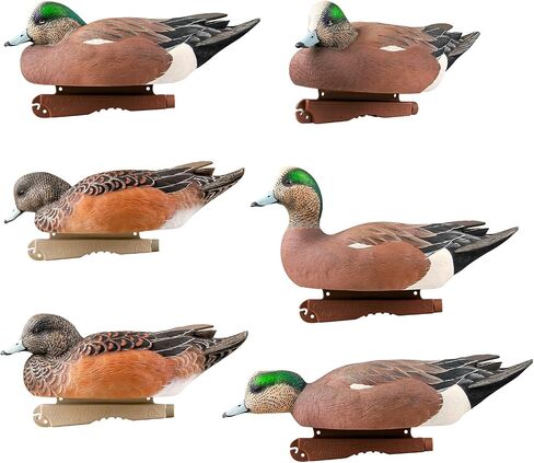 Avery GHG Pro-Grade Wigeon Decoys, 6-Pack | Realistic Durable Waterfowl Hunting Floating Duck Decoys with 60/40 Forward Weighted Swim Keel | Rester/Surface Feeder/High Head Postures (73143) in Saudi Arabia