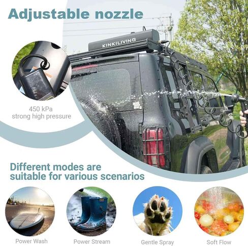 Pressurized Water Tank, 4.5-9.5Gallon Portable Aluminum Camp Shower with Spray Hose, Fit for Overland Off-Road Vehicles, Trucks, RV Camping, Beach Cleaning (9.5Gallon) in Saudi Arabia