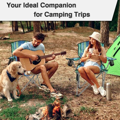 Camping Chair, Portable Folding Outdoor Chair with Arms, Cup Holder and Carry Bag in Kuwait