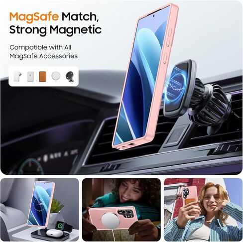 مصمم لحالة Samsung Galaxy S24 المغناطيسية ، [متوافق مع Magsafe] [حماية إسقاط الصف العسكري] in Kuwait