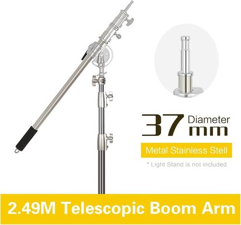 106cm-249cm Stainless Steel Cross arm Pole with Weight Bag Accessories Extension Pole Studio kit Light Stand(2.6M with Crossbar) in Saudi Arabia
