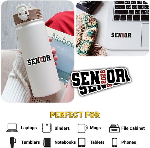 10Pcs Senior 2026 Sticker Pack Cute Girly High School Sticker for Student 2026 Senior Stickers Graduation Class of 2026 Gift College Student Decoration for Laptop Bottle Tablet Case Vehicles (S12, 3") in Saudi Arabia