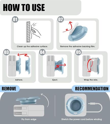 Nearockle Foldable Charger Organizer Charging Cable Winder, Compatible for USB C Charger Block, MacBook Charger, PC Charging Cords, Organization and Travel Essentials (Black&White) in Kuwait