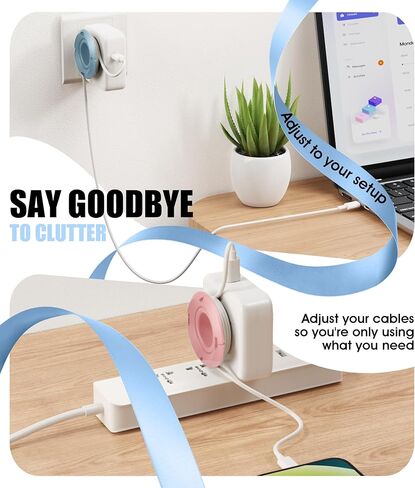 Nearockle Foldable Charger Organizer Charging Cable Winder, Compatible for USB C Charger Block, MacBook Charger, PC Charging Cords, Organization and Travel Essentials (Black&White) in Kuwait