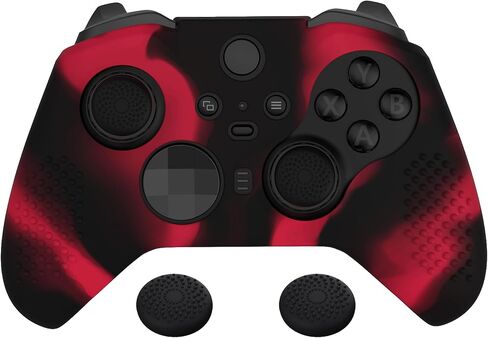 Playvital Playvital Black & Red Soft Soft Silicone Cover Skins for Xbox One Elite Controller Series 2 ، حالة وقائية مخصصة لوحدة تحكم Core Series 2 in Saudi Arabia