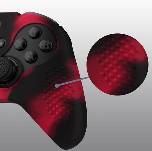 Playvital Playvital Black & Red Soft Soft Silicone Cover Skins for Xbox One Elite Controller Series 2 ، حالة وقائية مخصصة لوحدة تحكم Core Series 2 in Saudi Arabia