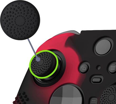 Playvital Playvital Black & Red Soft Soft Silicone Cover Skins for Xbox One Elite Controller Series 2 ، حالة وقائية مخصصة لوحدة تحكم Core Series 2 in Saudi Arabia