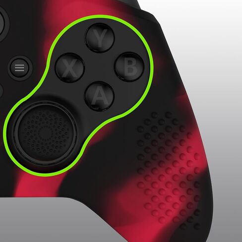Playvital Playvital Black & Red Soft Soft Silicone Cover Skins for Xbox One Elite Controller Series 2 ، حالة وقائية مخصصة لوحدة تحكم Core Series 2 in Saudi Arabia