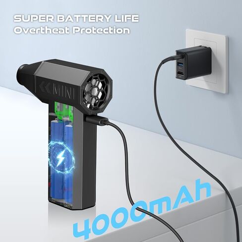 Duster Air Electric ، 110000 دورة في الدقيقة Super Power Turbo Fan Duster اللاسلكي ، منفاخ صغير قابل للتعديل مع شحن سريع ، منفاخ غبار للكمبيوتر ، لوحة المفاتيح ، المنزل ، في الهواء الطلق والسيارة in Kuwait
