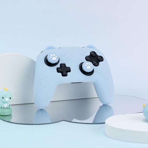 GeekShare Cat Paw Controller Skin Grips Set Compatible with Switch Pro-Anti-Slip Silicone Protective Cover Case Joystick Caps for Switch Pro Wireless Controller - Blue in Saudi Arabia
