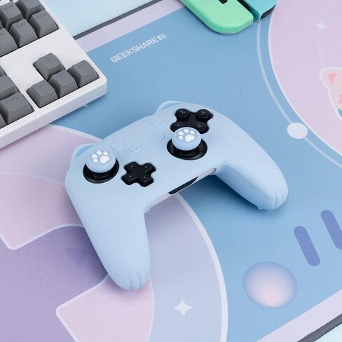 GeekShare Cat Paw Controller Skin Grips Set Compatible with Switch Pro-Anti-Slip Silicone Protective Cover Case Joystick Caps for Switch Pro Wireless Controller - Blue in Saudi Arabia