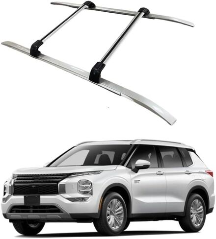 4pcs رف سقف رف قضبان العارضة الناقلة الأمتعة المناسبة لجميع Mitsubishi Outlander 2022-2025 أسود مع الأسود in Kuwait