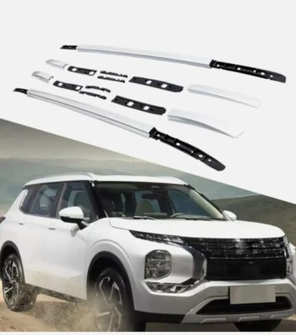 2PCS Roof Rail Rack Cross Bar Crossbar Luggage Carrier Cargos Crossbars Accessories Fits for All New Mitsubishi Outlander 2022-2025(Silver) in Kuwait