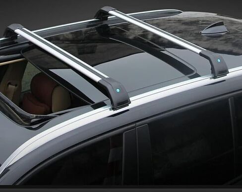 4pcs رف سقف رف قضبان العارضة الناقلة الأمتعة المناسبة لجميع Mitsubishi Outlander 2022-2025 أسود مع الأسود in Kuwait