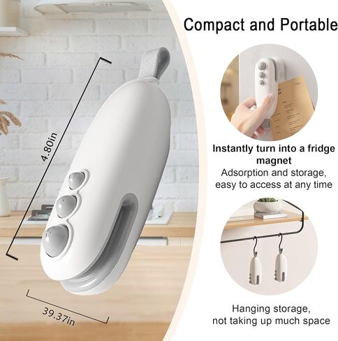 Mini Bag Sealer with Cutter and Magnet 2 in 1 Mini Bag Sealer Portable Handheld Rechargeable Thermal Vacuum Food Sealer for Plastic Bag Snack and Food Storage in Saudi Arabia
