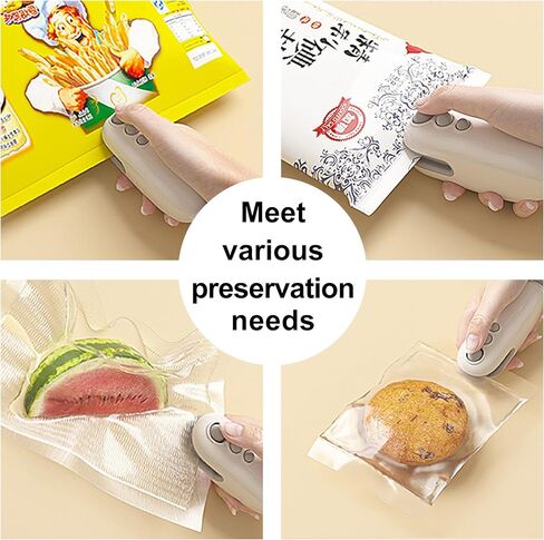Mini Bag Sealer with Cutter and Magnet 2 in 1 Mini Bag Sealer Portable Handheld Rechargeable Thermal Vacuum Food Sealer for Plastic Bag Snack and Food Storage in Saudi Arabia