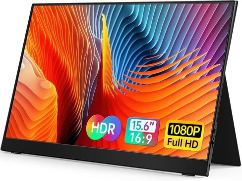 VILVA Portable-Monitor-for-Laptop - 15.6'' 1080P FHD IPS Display USB-C HDMI Portable Monitor for Laptop with Cover and Speakers External Monitor for Laptop/PC/Mac/Phone/Xbox Switch/PS4/ in Saudi Arabia
