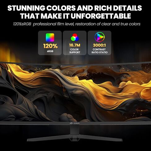 CRUA 32" White Curved Monitor, 4K UHD(3840*2160P) 1500R VA Screen, 75Hz Computer Monitor Supports AMD Freesync, 120% sRGB, Built-in speakers, Blue Light Filter,Wall Mountable Installs(HDMI 2.0/DP 1.4) in Saudi Arabia