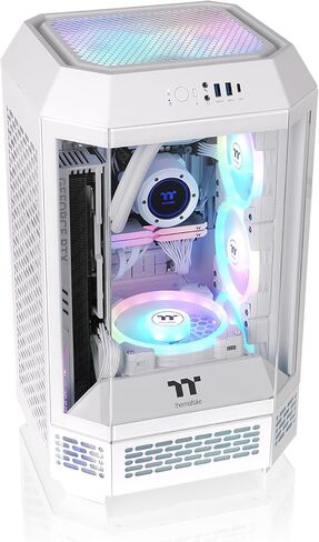 Thermaltake Tower 250 Snow Mini-ITX Mini Tower; 2x120mm CT Fans Included; 360mm Radiator Support; 360mm GPU Clearance; Dual Chamber; CA-1Z9-00S6WN-AZ in Saudi Arabia