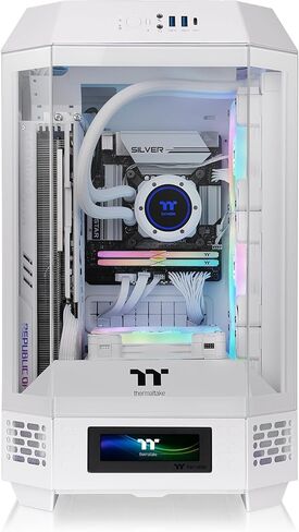 Thermaltake Tower 250 Snow Mini-ITX Mini Tower; 2x120mm CT Fans Included; 360mm Radiator Support; 360mm GPU Clearance; Dual Chamber; CA-1Z9-00S6WN-AZ in Saudi Arabia