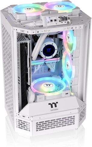 Thermaltake Tower 250 Snow Mini-ITX Mini Tower; 2x120mm CT Fans Included; 360mm Radiator Support; 360mm GPU Clearance; Dual Chamber; CA-1Z9-00S6WN-AZ in Saudi Arabia