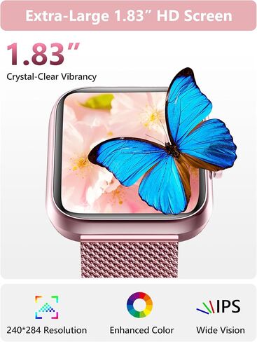 KALINCO Smart Watch Women [2 Bands, 44mm case] Alexa Fitness Tracker, Heart Rate, Sleep, Stress & SpO2 Monitor, IP68 Waterproof Smartwatch, Make/Answer Calls, Compatible with iPhone & Android Phones in Kuwait