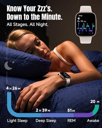 Smart Watch for Women Android & iPhone, 1.85" Ultra HD AMOLED Display,10 Day Battery, 3ATM Swimming Waterproof, Answer/Make Calls, Fitness/Heart Rate/Sleep Tracker/100 Sports, Beige in Saudi Arabia