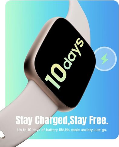 Smart Watch for Women Android & iPhone, 1.85" Ultra HD AMOLED Display,10 Day Battery, 3ATM Swimming Waterproof, Answer/Make Calls, Fitness/Heart Rate/Sleep Tracker/100 Sports, Beige in Saudi Arabia