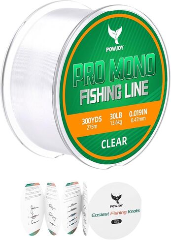 30lb clear monofilament fishing line with knot guide for big game in freshwater & saltwater,premium nylon string is strength and invisible, also suitable for hanging decoration&crafts, ice fish in Saudi Arabia