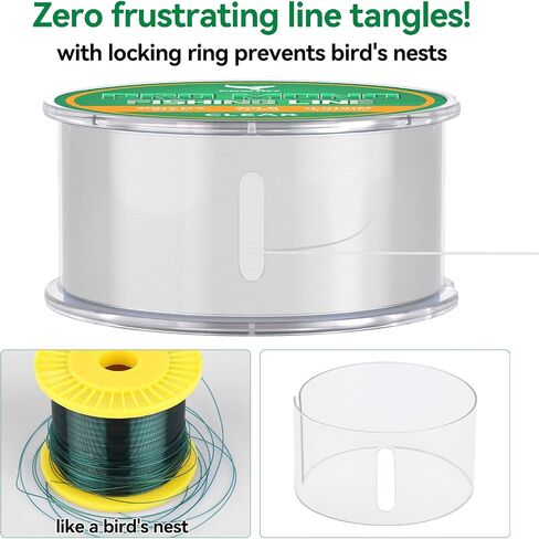 30lb clear monofilament fishing line with knot guide for big game in freshwater & saltwater,premium nylon string is strength and invisible, also suitable for hanging decoration&crafts, ice fish in Saudi Arabia