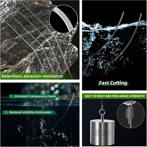 30lb clear monofilament fishing line with knot guide for big game in freshwater & saltwater,premium nylon string is strength and invisible, also suitable for hanging decoration&crafts, ice fish in Saudi Arabia