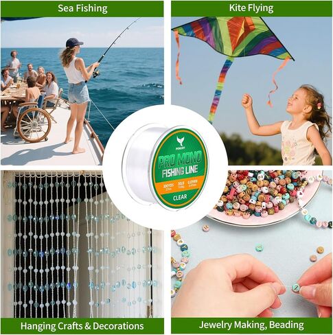 30lb clear monofilament fishing line with knot guide for big game in freshwater & saltwater,premium nylon string is strength and invisible, also suitable for hanging decoration&crafts, ice fish in Saudi Arabia